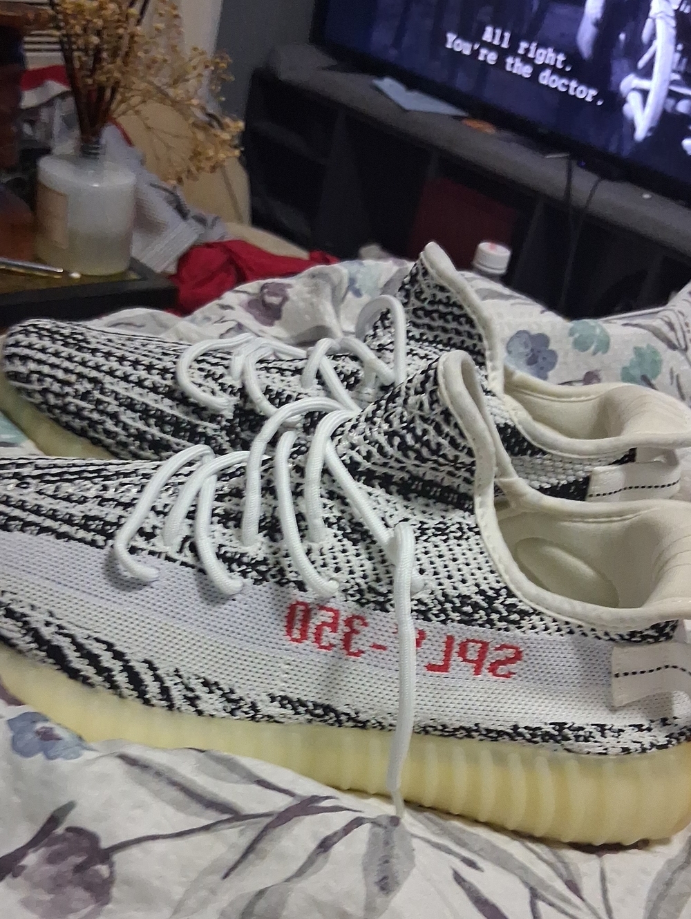 adidas Yeezy Boost 350 V2 White/Black with Red Stripe